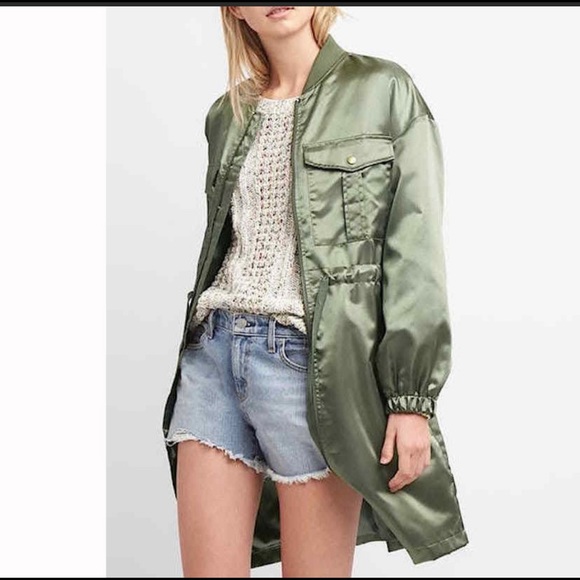 GAP Jackets & Blazers - New! GAP Longline Greenway satin shimmer jacket M